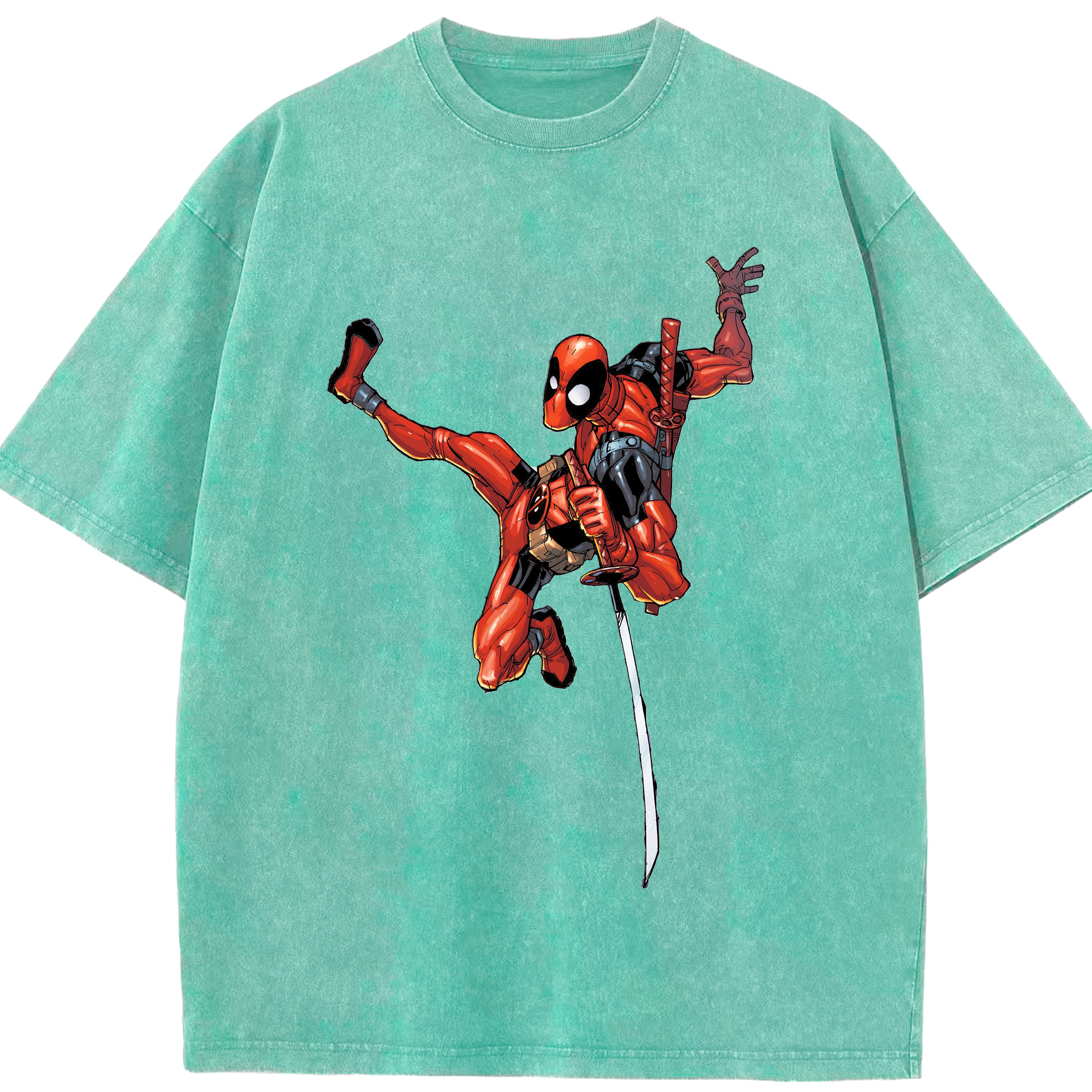 （画像用） Deadpool デッドプール 綿100% ヴィンテージ風 半袖Tシャツ（フロントプリント）